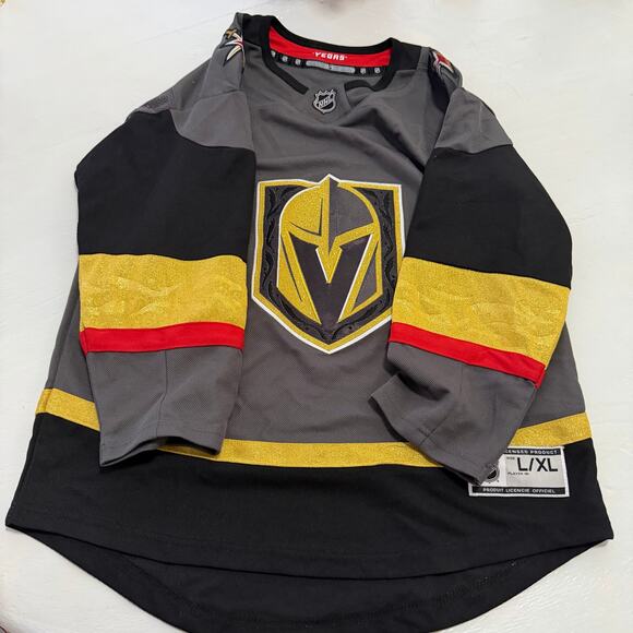 NHL Vegas Golden Knights VGK Kids Jersey sz Large black & gold hockey games - Picture 7 of 16